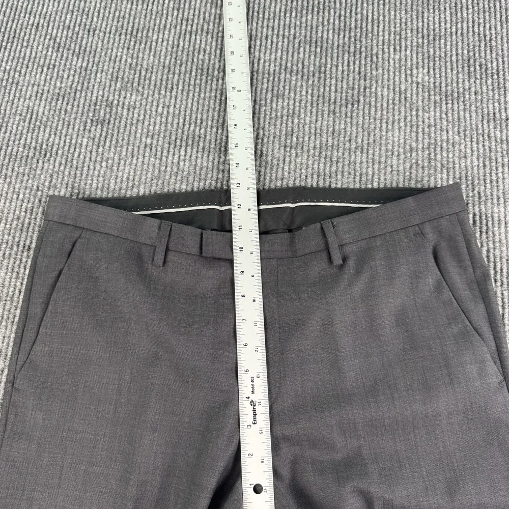 Vintage Hugo Boss Suit 42L Gray Birdseye Wool USA Union Made 38x32 Designer